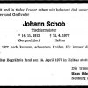 Schob Johann 1912-1977 Todesanzeige